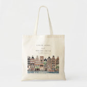 Amsterdam Nederlands landschapslandschap Waterverf Tote Bag (Voorkant)
