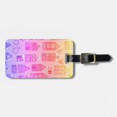 Amsterdam nederlands steentjes fietspatroon bagagelabel (Voorkant horizontaal)