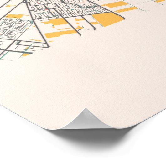 Amsterdam - Nederlandse kaart van de stad Chalk Poster (Hoek)