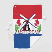 Amsterdam Nederlandse vlag Golfhanddoek (Insitu)