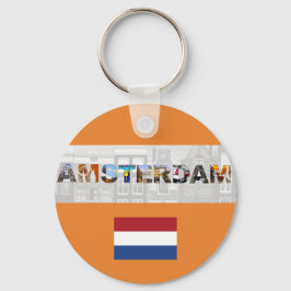 Amsterdam Nederlandse vlag Sleutelhanger