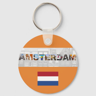 Amsterdam Nederlandse vlag Sleutelhanger
