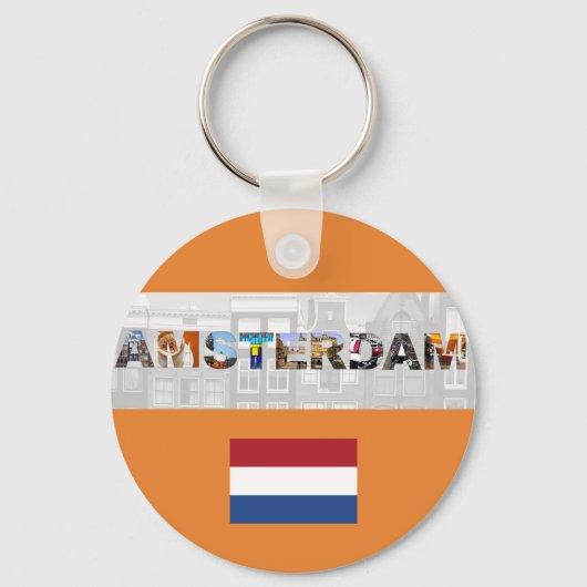 Amsterdam Nederlandse vlag Sleutelhanger (Voorkant)
