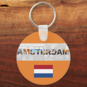 Amsterdam Nederlandse vlag Sleutelhanger (Voorkant)