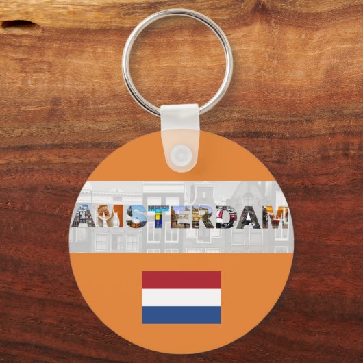 Amsterdam Nederlandse vlag Sleutelhanger (Voorkant)