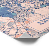 Amsterdam Netherlands Breezy City Map Travel Poster (Hoek)