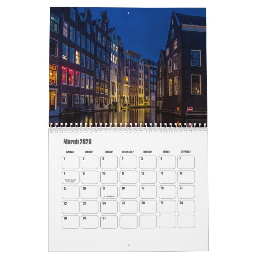 Amsterdam-Netherlands Calendar Kalender (Mar 2026)