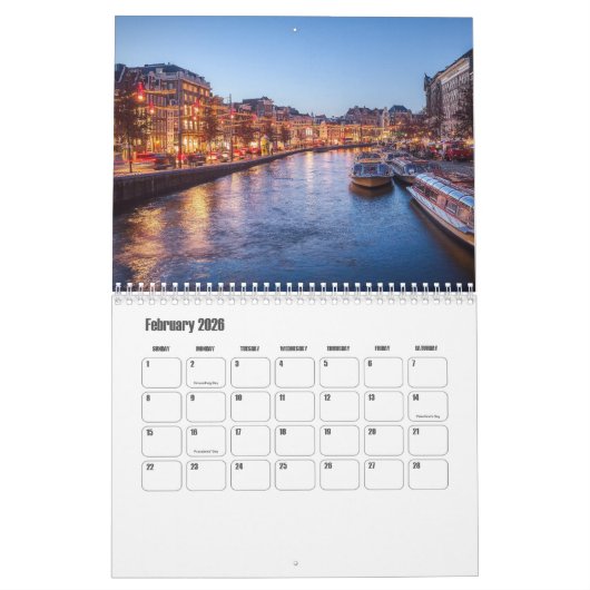 Amsterdam-Netherlands Calendar Kalender (Feb 2026)