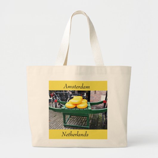 Amsterdam, Netherlands, Cheese, Shop, Grote Tote Bag (Voorkant)