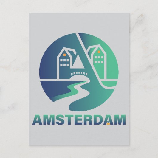 Amsterdam Netherlands Europe Briefkaart (Voorkant)