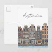 Amsterdam Netherlands Illustration Briefkaart (Voorkant / Achterkant)