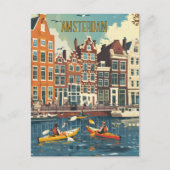 Amsterdam Netherlands Travel Briefkaart (Voorkant)