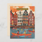 Amsterdam Netherlands Travel Briefkaart (Voorkant / Achterkant)