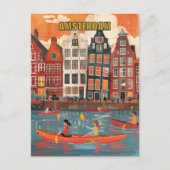 Amsterdam Netherlands Travel Briefkaart (Voorkant)