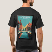 Amsterdam Netherlands Travel Poster T-shirt (Achterkant)