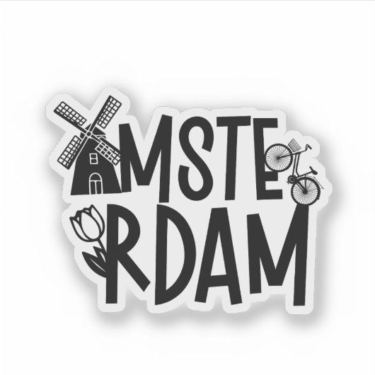 Amsterdam Netherlands Travel Souvenir Sticker (Voorkant)