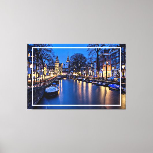 Amsterdam Night Wallpaper-67657 Canvas Afdruk (Voorkant)