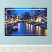 Amsterdam Night Wallpaper-67657 Canvas Afdruk (Insitu (Houten vloer))