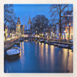 Amsterdam Night Wallpaper-67657 Glazen Onderzetter