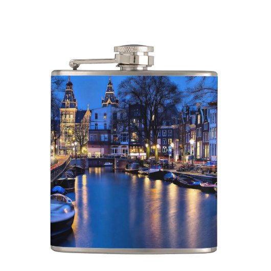Amsterdam Night Wallpaper-67657 Heupfles (Voorkant)