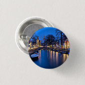 Amsterdam Night Wallpaper-67657 Ronde Button 3,2 Cm (Voorkant /achterkant)