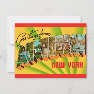 Amsterdam NY Groeten Ansichtkaart Briefkaart