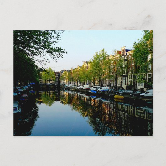 Amsterdam ochtends briefkaart (Voorkant)