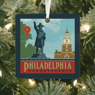 Amsterdam, PA   Independence Hall Metalen Ornament