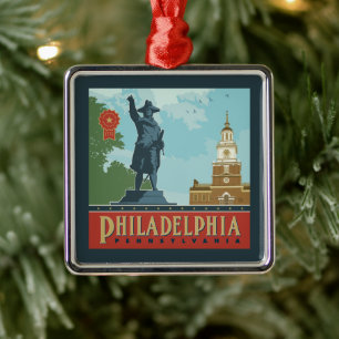 Amsterdam, PA   Independence Hall Metalen Ornament