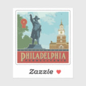 Amsterdam, PA | Independence Hall Sticker (Vel)