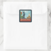 Amsterdam, PA | Independence Hall Vierkante Sticker (Tas)
