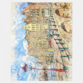 AMSTERDAM PAINTING FLEECE DEKEN (Voorkant)