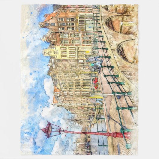 AMSTERDAM PAINTING FLEECE DEKEN (Voorkant)