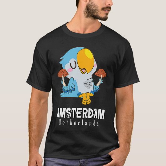 Amsterdam Parakeet Mushroom Holland The Netherland T-shirt (Voorkant)