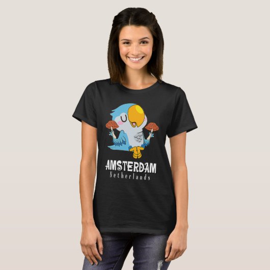 Amsterdam Parakeet Mushroom Holland The Netherland T-shirt (Voorkant volledig)