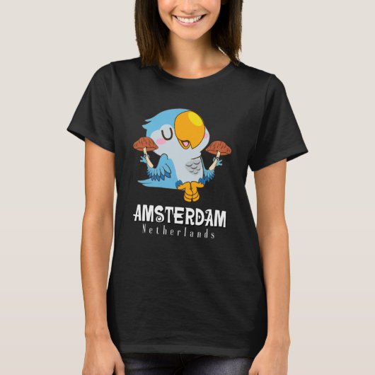Amsterdam Parakeet Mushroom Holland The Netherland T-shirt (Voorkant)