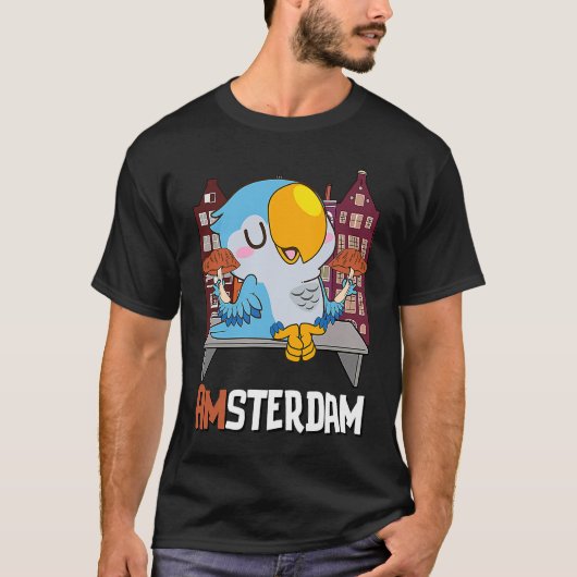 Amsterdam Paraket paddenstoel Holland Nederland T-shirt (Voorkant)