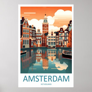 Amsterdam Park Poster Reizen Vintage Ski Nationaal