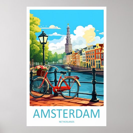 Amsterdam Park Ski 2Vintage Nationale Reisposter Poster (Voorkant)