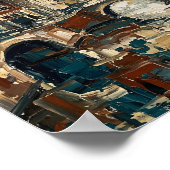 Amsterdam Poster Luxe Abstracte Olie Schildering (Hoek)