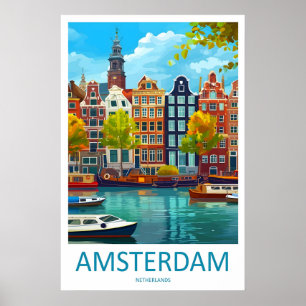 Amsterdam Poster Reizen Nationaal Vintage Park Ski
