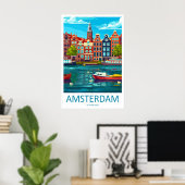 Amsterdam Poster Ski Nationaal Reizen 2Vintage Par (Thuiskantoor)