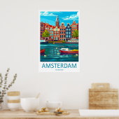Amsterdam Poster Ski Nationaal Reizen 2Vintage Par (Keuken)