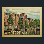 Amsterdam Poster Vintage Travel Print Nederland<br><div class="desc">Amsterdam poster met een mooi kanaal op de Nederlandse Scène in Nederland. Voor Amsterdam Vintage Travel Posters of Nederlandse geschenken maakt deze kunstfoto het perfecte souvenir of memento.</div>