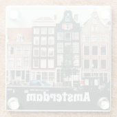Amsterdam Reis Souvenir Glazen Onderzetter (Achterkant)