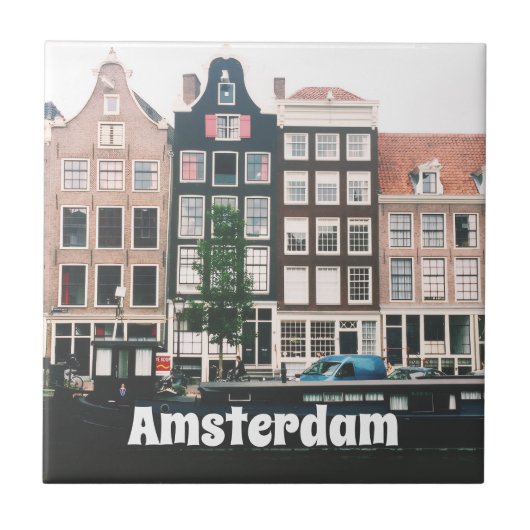 Amsterdam Reis Souvenir Tegeltje (Voorkant)