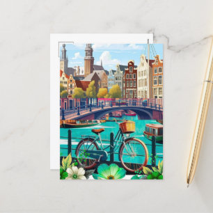 Amsterdam Reisbriefkaart Kunst, Nederland Briefkaa Feestdagenkaart