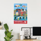 Amsterdam Reisposter Nederland Kunst Elal Poster (Thuiskantoor)