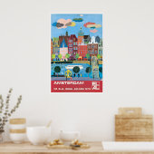 Amsterdam Reisposter Nederland Kunst Elal Poster (Keuken)