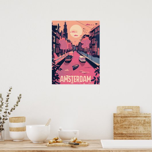 Amsterdam Reizen en Kunst Poster (Keuken)